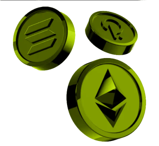 Assorted major cryptocurrency coins available on Test NewAccount