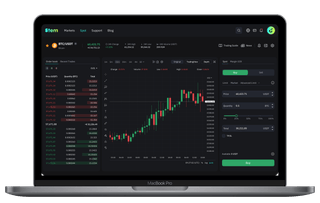 Test NewAccount trading dashboard displayed on laptop screen